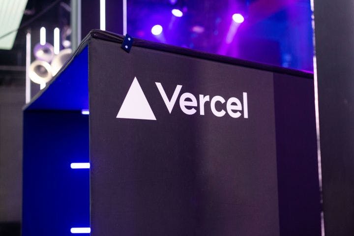 a large black box with the word vercel on it